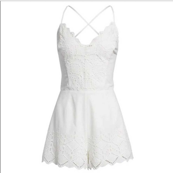 BP white eyelet romper size Large NWT - Picture 2 of 10